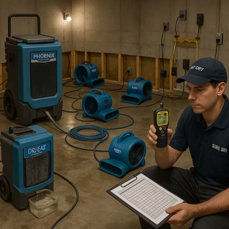 Structural Drying and Dehumidification process in Greene County, IL